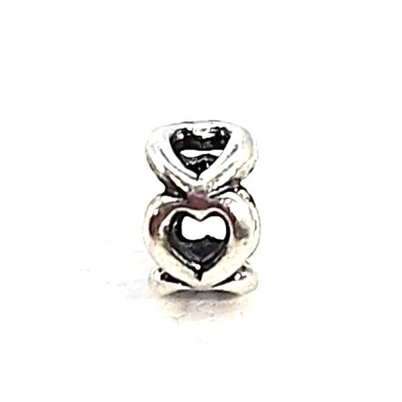 PANDORA Retired Sterling Silver Open Heart Spacer - 790454 - Picture 2 of 4